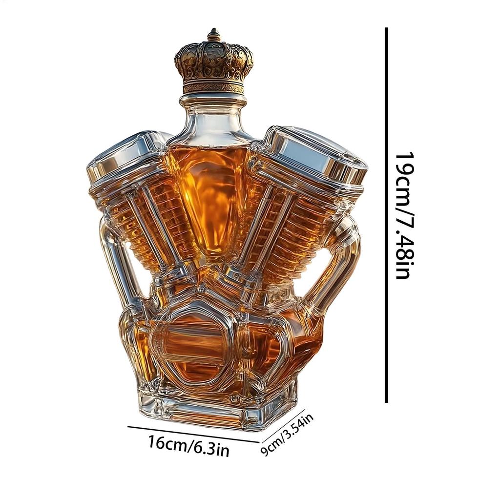 Whiskey Bottle Home Decor Decanter Whiskey Decorative Motorcycle Engine Shape Alcohol Container for Dining Room Display Cabinet