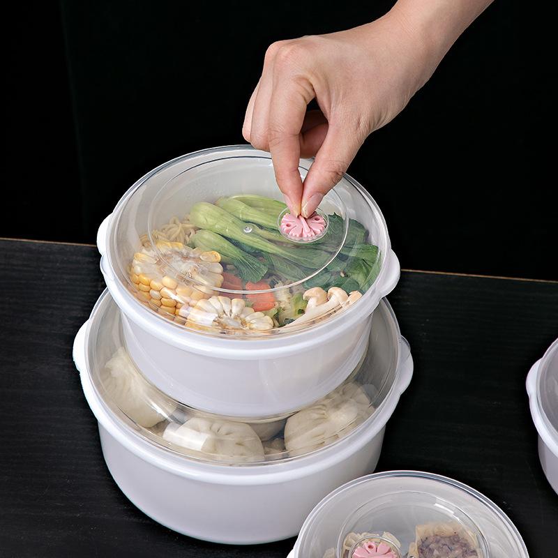 1/3Pcs Food Grade Kitchen Tool Microwave Oven Special Box Heated Soup Pot Rice Steamed Hot Steamed Buns Buns With Lid