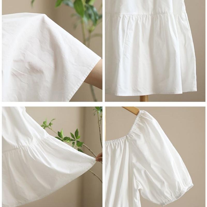 Girls' Fashion Minimalist White Dress Summer Children's Casual Beach Dress