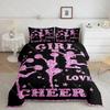 Cheerleader Duvet Cover Set Gymnastics Lovers Kids Girls Women King Size Bedding Set Vibrant Cheerleader Decor Comforter Cover