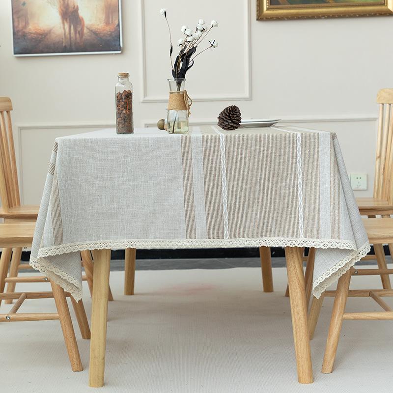Japanese Cotton And Linen Dining Table Cloth Waterproof Fabric Tablecloth Simple Wind Table And Chair Household Coffee Table Cloth Hotel