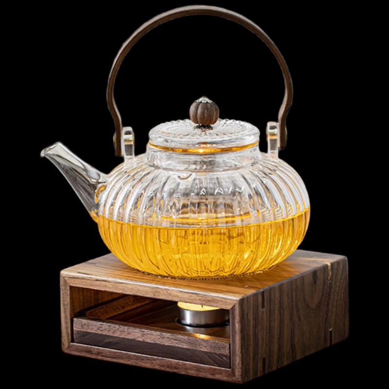 Shangqi Modern Glass Teapot with Wooden Handle
