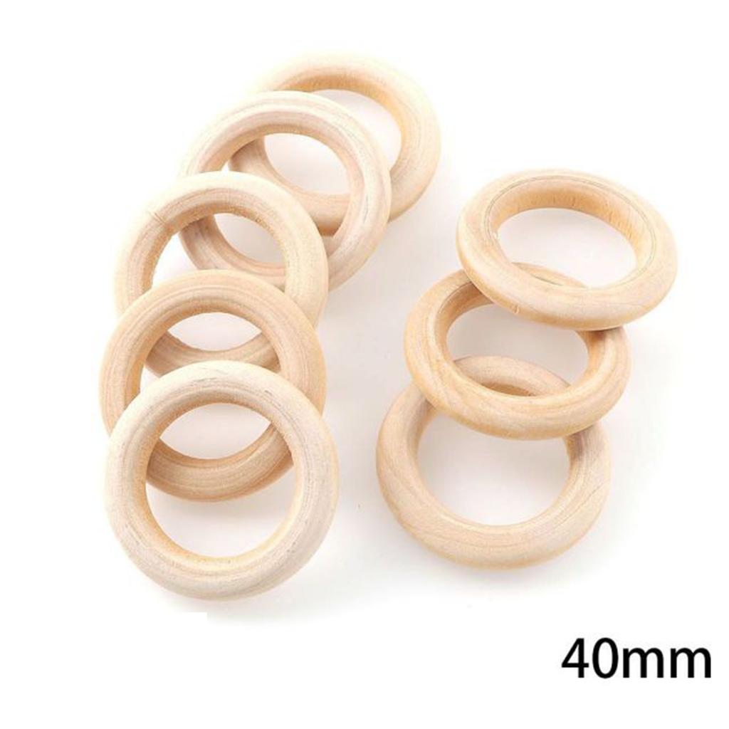 Etwa 20-60MM unbehandelte hölzerne handgefertigte DIY-Bastelarbeiten, für DIY-Bastelarbeiten Holzringe Ornamente Verbinder Bastelherstellung