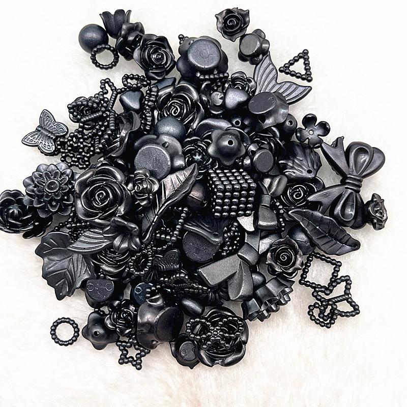20g/lot Mixed Rose Flower Bowknot Beads Star Heart Butterfly Acrylic Spacer Beads for Jewelry Making DIY Bracelet Accessories