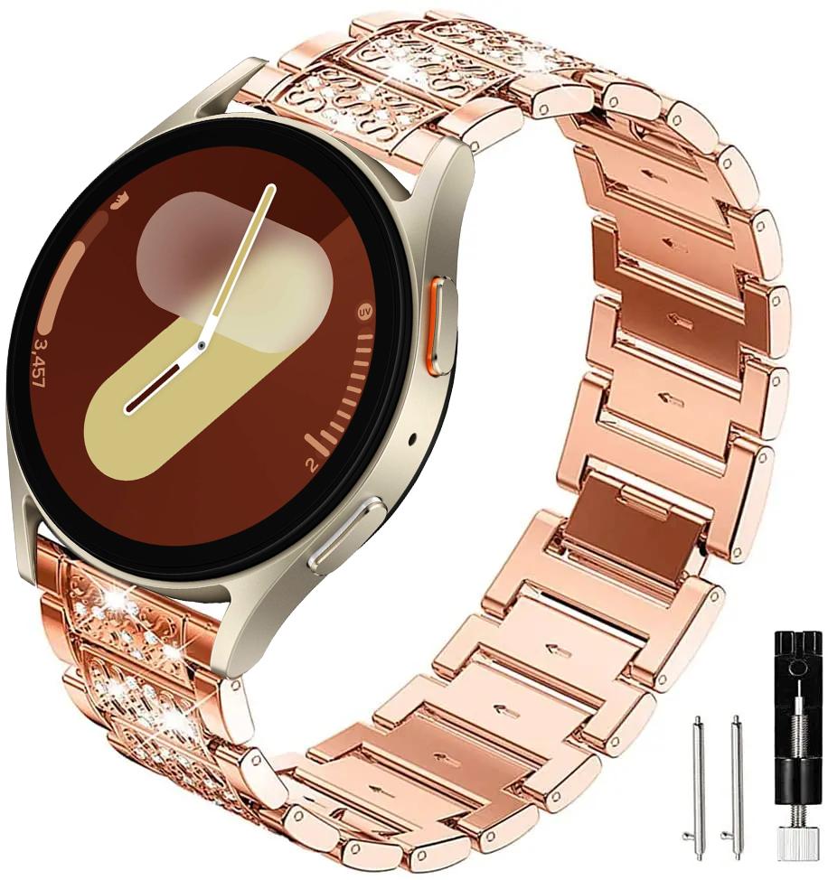 20mm 22mm Diamantarmband für Samsung Galaxy Watch 7/6/5 pro/4/Classic/active Gear s3 Metallarmband Huawei GT/2/GT2/3 Pro 4 Armband