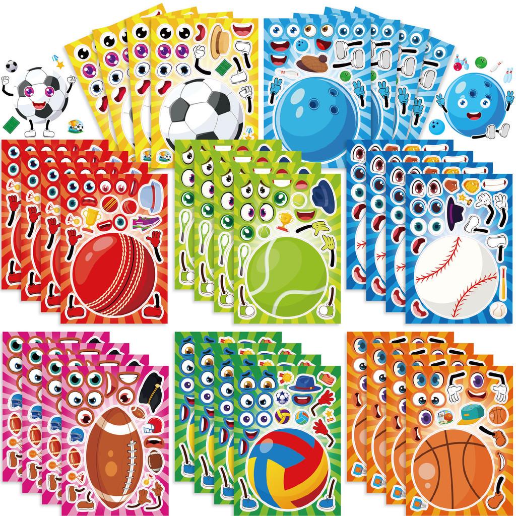Cm2405017 Cartoon Soccer Basketball Kids Interactive Fun Puzzle Sticker Pack For Diy Projects And Family Activities