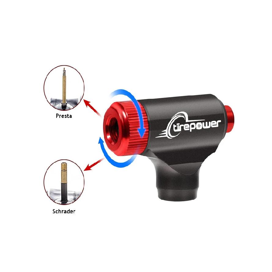 Aluminum Alloy Automatic Pump Mini Portable Bicycle Pump Fast CO2 Tire Inflator Bike Pump Black For Schrader and Presta Adapter