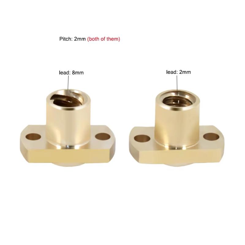 T8 Double Cutting Edge Brass Flange Lead Screw Nut Anti-Corrosion Long Lifespan for Home & Lab 3D Printer Repair Parts