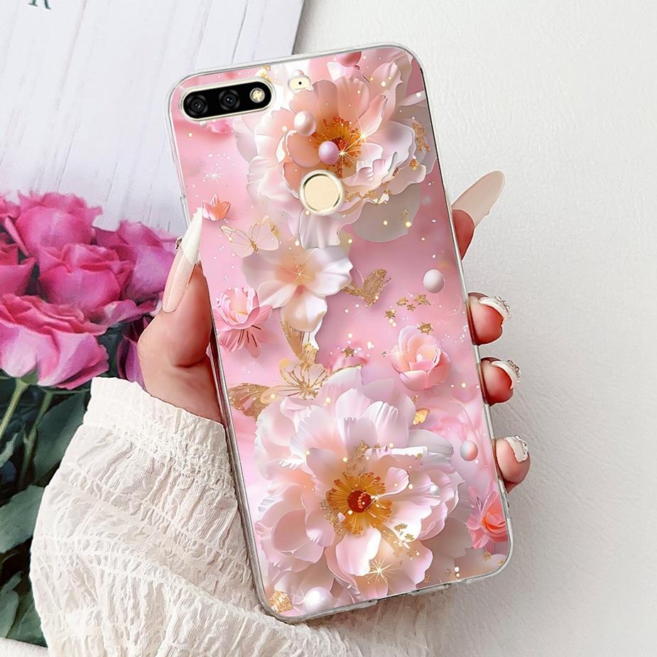 For Huawei Y7 Prime 2018 Case Nova2 Lite Luxury Painted Cover Soft Slim Phone Case For Huawei Y7 Pro 2018 Y72018 Back Cover Bags