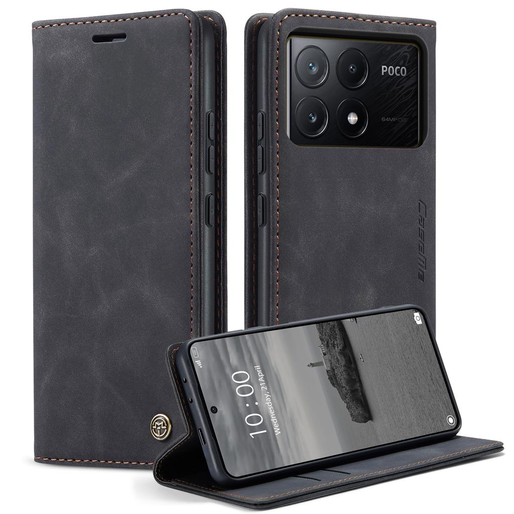 For Xiaomi Redmi K70E 5G/Xiaomi Poco X6 Pro 5G Wallet Case CASEME 013 Series PU Leather Phone Cover Stand