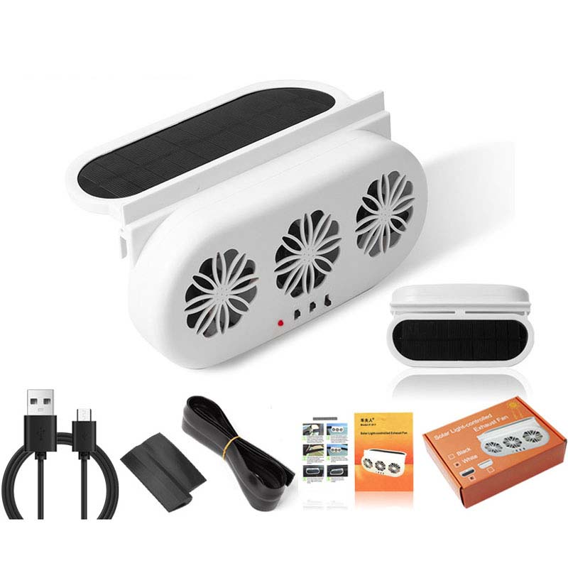 

USB Charging Car Mounted Electric Fan, a Small Fan Used for air Circulation and Cooling Inside the Car. білий