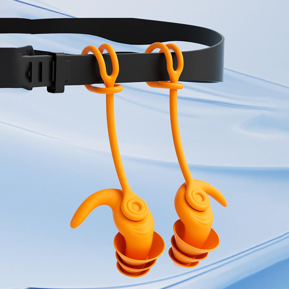 Silicone Ear Plugs Sleep Earplugs Noise Reduction Swimming Earplugs With Rope For Men Women Diving Underwater Ear Plugs