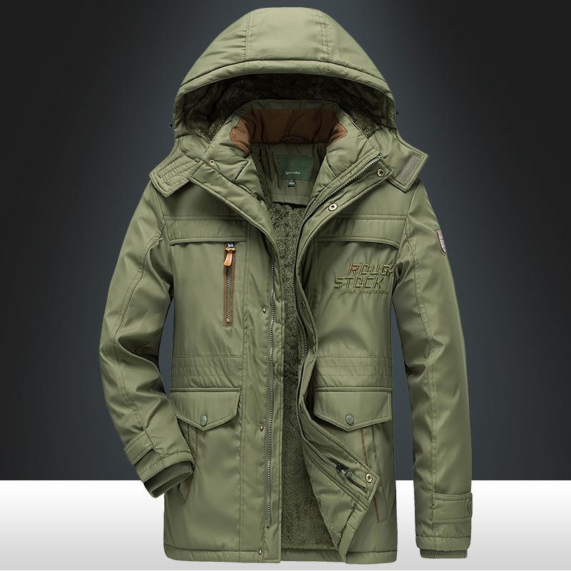Coat Men's Winter New Loose Padded Coat Men's Medium Long Padded Coat Plus Cashmere Padded Jacket Padded Coat
