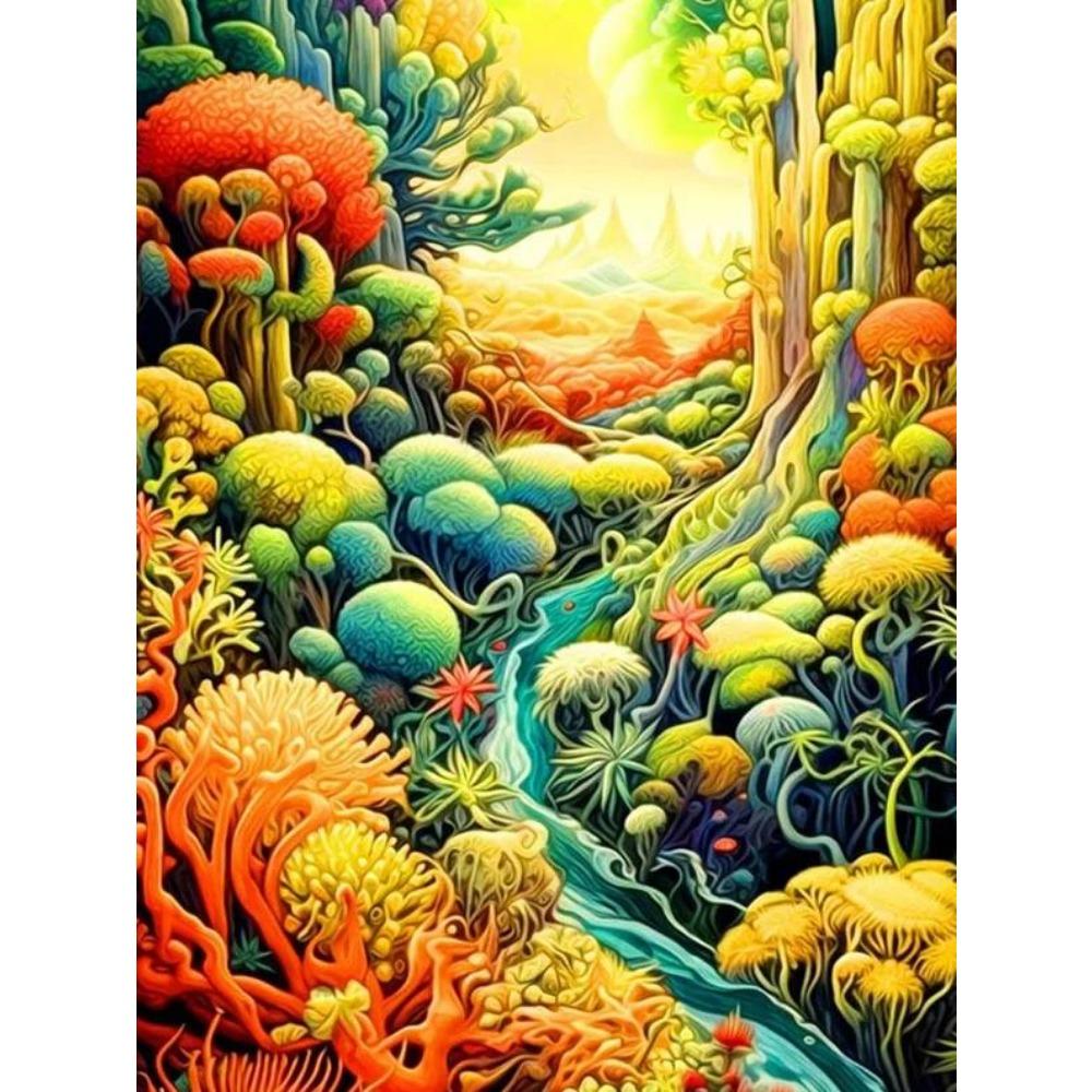 DIY Full Round Diamond Painting Cross Stitch 3D Animal Home Decorative Art Landscape Painting Diamond Painting 5d Diamond Art Painting