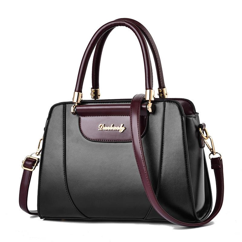 Women's bag 2025 new trendy simple portable women's big bag fashionable and elegant large capacity contrasting color shoulder messenger bag