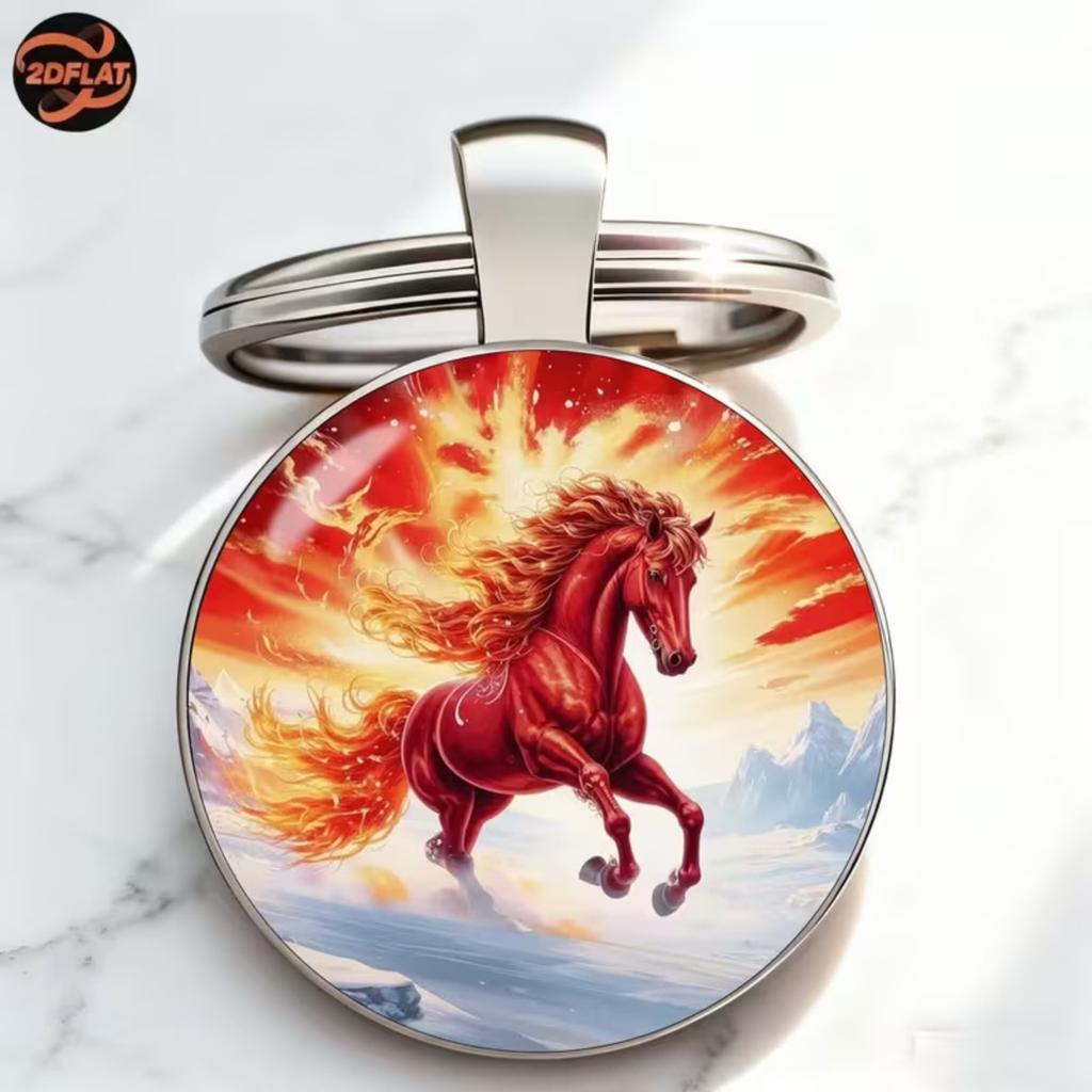 Abzeichen Zeit Edelstein Schlüsselanhänger Anhänger Cross Border Zubehör Metall Schlüsselanhänger