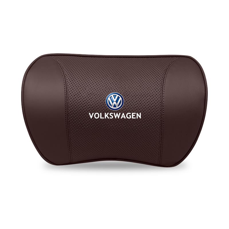 Valve Stems Caps For Volkswagen VW Amarok Tiguan T-Cross Passat Polo Leather Car Seat Headrest Lumbar Support Head Pillow Auto HAL6