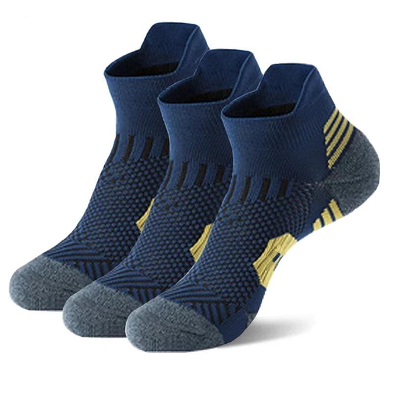 3 Pairs Fitness Sports Socks – Non-Slip Towel Bottom, Quick-Drying Running & Training Socks for Men and Women