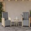 VidaXL Garden Reclining Chairs Set of 2 with Footrest Rattan 365197
