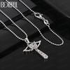 925 Sterling Silver Fashion Jewelry Heart-Shaped AAA Zircon Cross Pendant Necklace