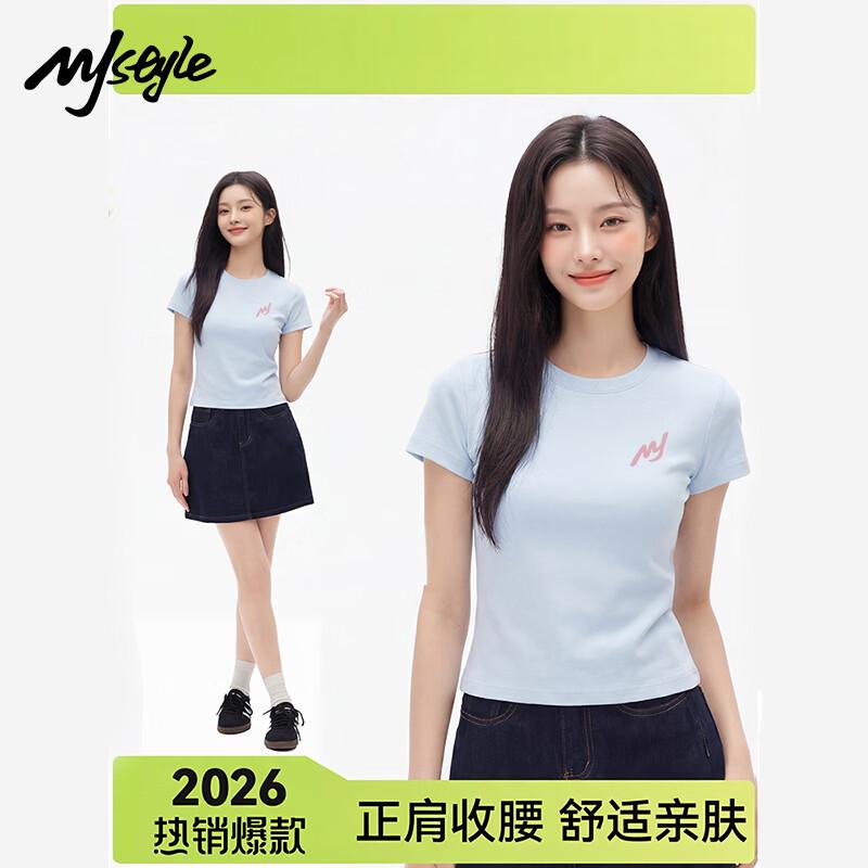 MJ STYLE Women s Round Neck Short Sleeve T-Shirt M