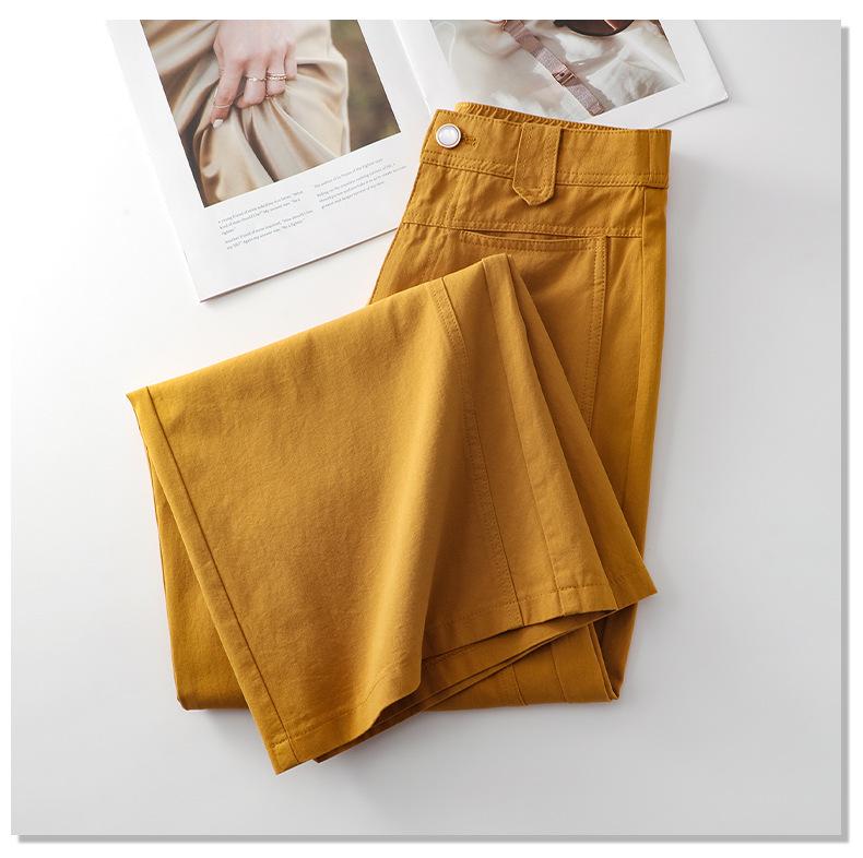 Women's Summer White High-Waist Wide-Leg Jeans: New Arrival Casual Washed Cotton Slim Fit Straight Leg Pants.