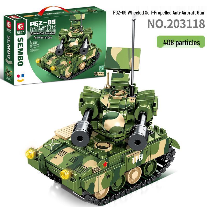 ShengBao PGZ-09 Wheeled Self-Propelled Anti-Aircraft Gun Model Toy Assembly