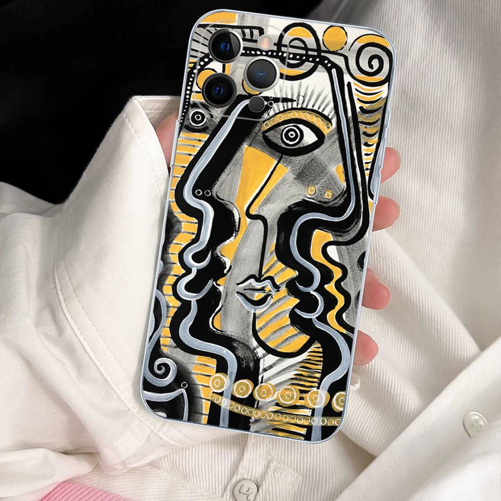 Picasso Abstract Art Painting Phone Case For IPhone 17 16e 16 15 14 13 12 11 Mini Pro Max Plus Transparent Soft