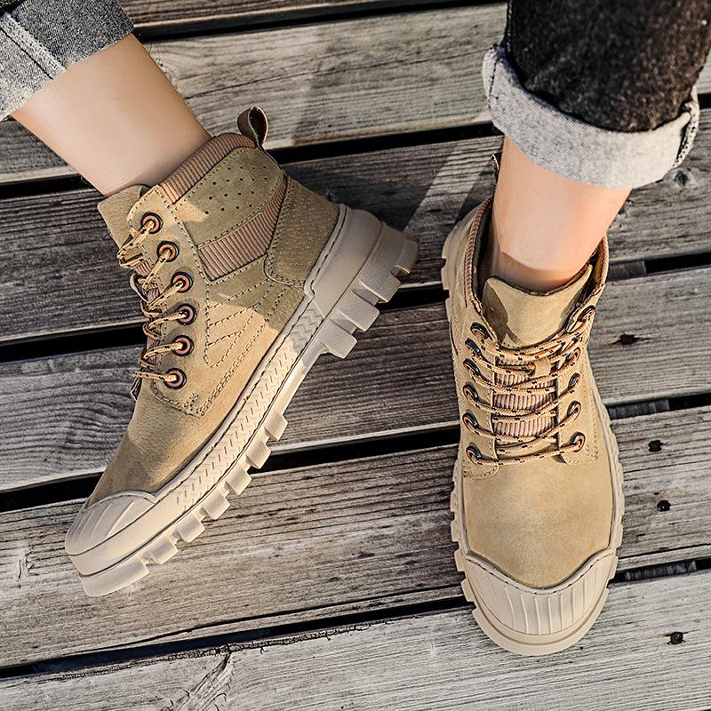 2025 Foreign Trade Explosion Medium and High-top Casual Trend Men's Shoes Autumn and Winter Men's Outdoor Hiking Shoes Martin Boots
