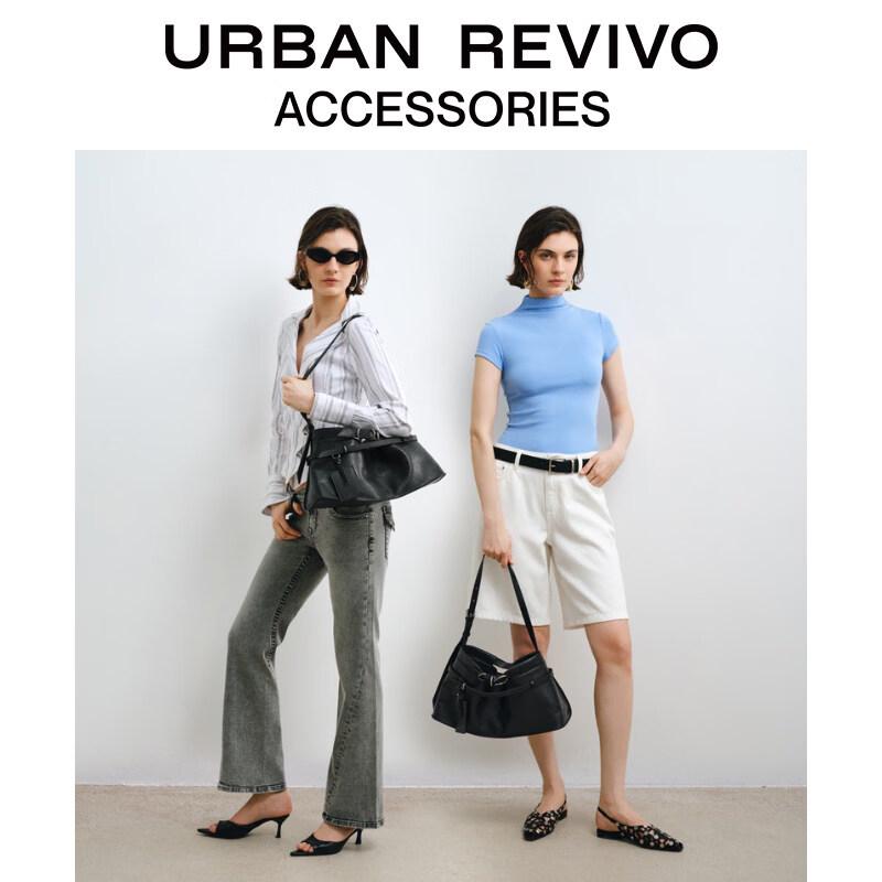 URBAN REVIVO Buckle Strap Charm Shoulder Bag