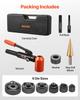 Knockout Punch Set, 98.07 kN Hydraulic Knockout Set, 12.7 To 50.8mm KO Tool Kit Hole Making Tool, KO Tools Kit W/6 Dies for Metal Electrical Cabinets,
