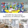 Underwater World Shower Curtain Cartoon Submarine Colorful Marine Life Nautical Sea Animals Life Summer Ocean Theme Bath Curtain