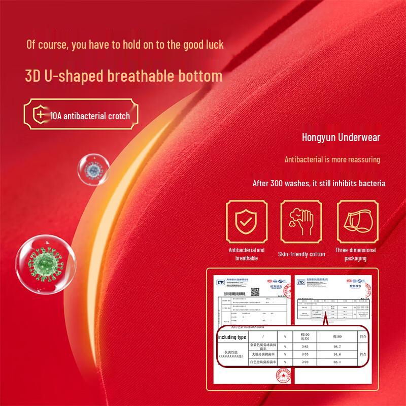 Lonsa Men's Red Cotton Antibacterial Boxer Briefs & Socks Set