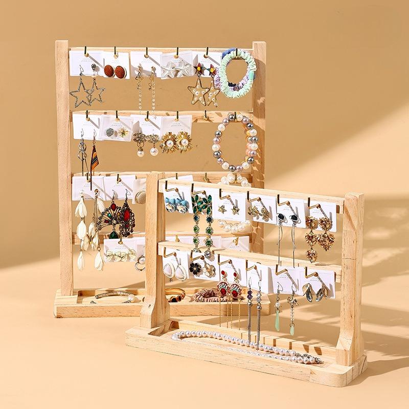 Jewelry Keychain Earrings Pendant Display Stand Solid Wood Trinket Hanger Hook Premium Sense Stall Store Counter