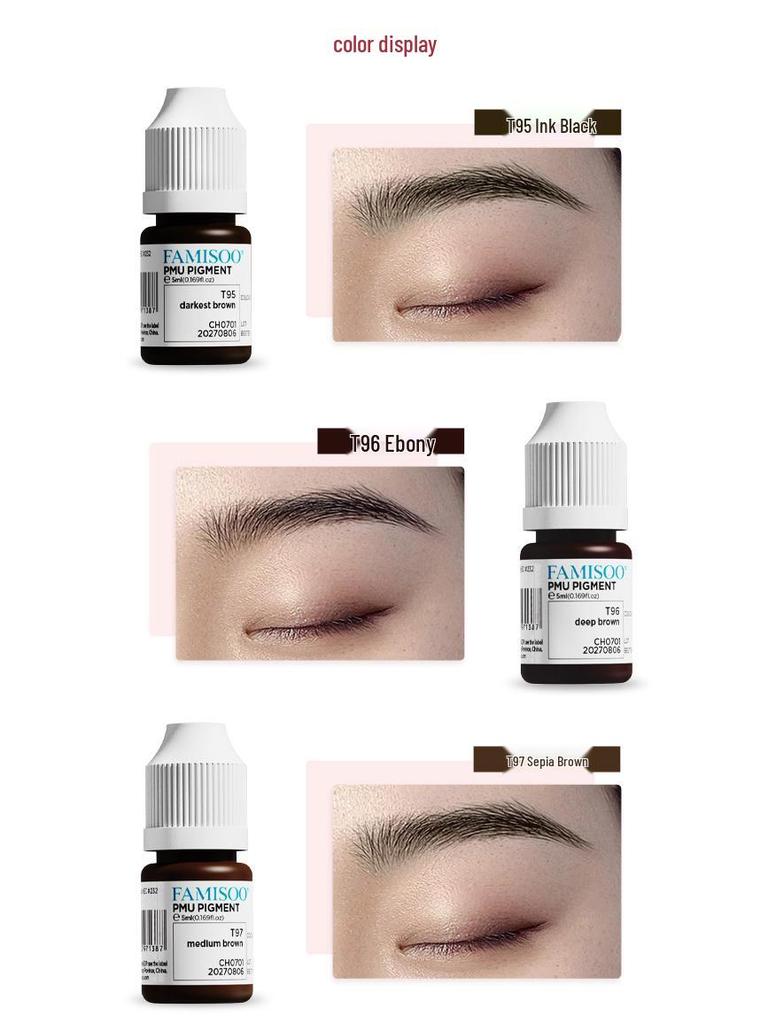 ResAP Long-Lasting Beauty Eyebrow Tattoo Pigment - Concentrated Liquid for Natural-Looking Brows, No Red or Blue Tones