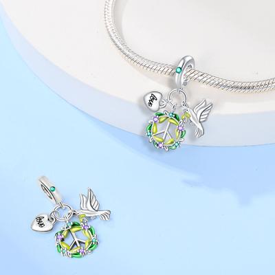 Charm Bead Charms Authentic Copper Dove of Peace Bead Charms Compatible With Bracelets Women Jewellery Diy Fine Gift