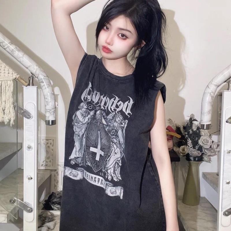 

Women s Retro Cotton Spaghetti Strap Sleeveless Sports Tank Top One Size мити чорний колір