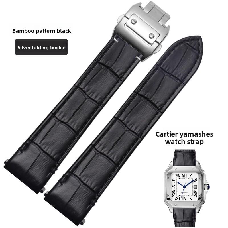 Cinturino per orologio in pelle di mucca di alta qualità Per Cartier Santos WSSA0010 WSSA0018 uomo donna Rilascio rapido Braccialetto in vera pelle 19mm 21mm