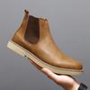 Hot Sale Simple Men's Ankle Boots British Style Male Chelsea Boots High Top Men Shoes Fashion Comfortable Men Walking Footwear