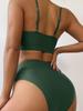 2024 European & American Style Solid High Waist Bikini - Sexy Split Swimwear