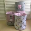 Lovely Girl Canvas Dirty Clothes Basket Home Bathroom Clothes Storage Basket