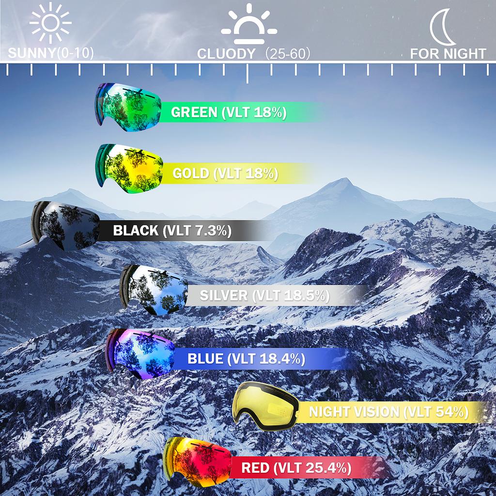 MAXJULI Ski Goggles for Men Women Anti-Fog Lens Winter Snow Sports Snowboard Goggles BNC for Daily Use for Daily Use