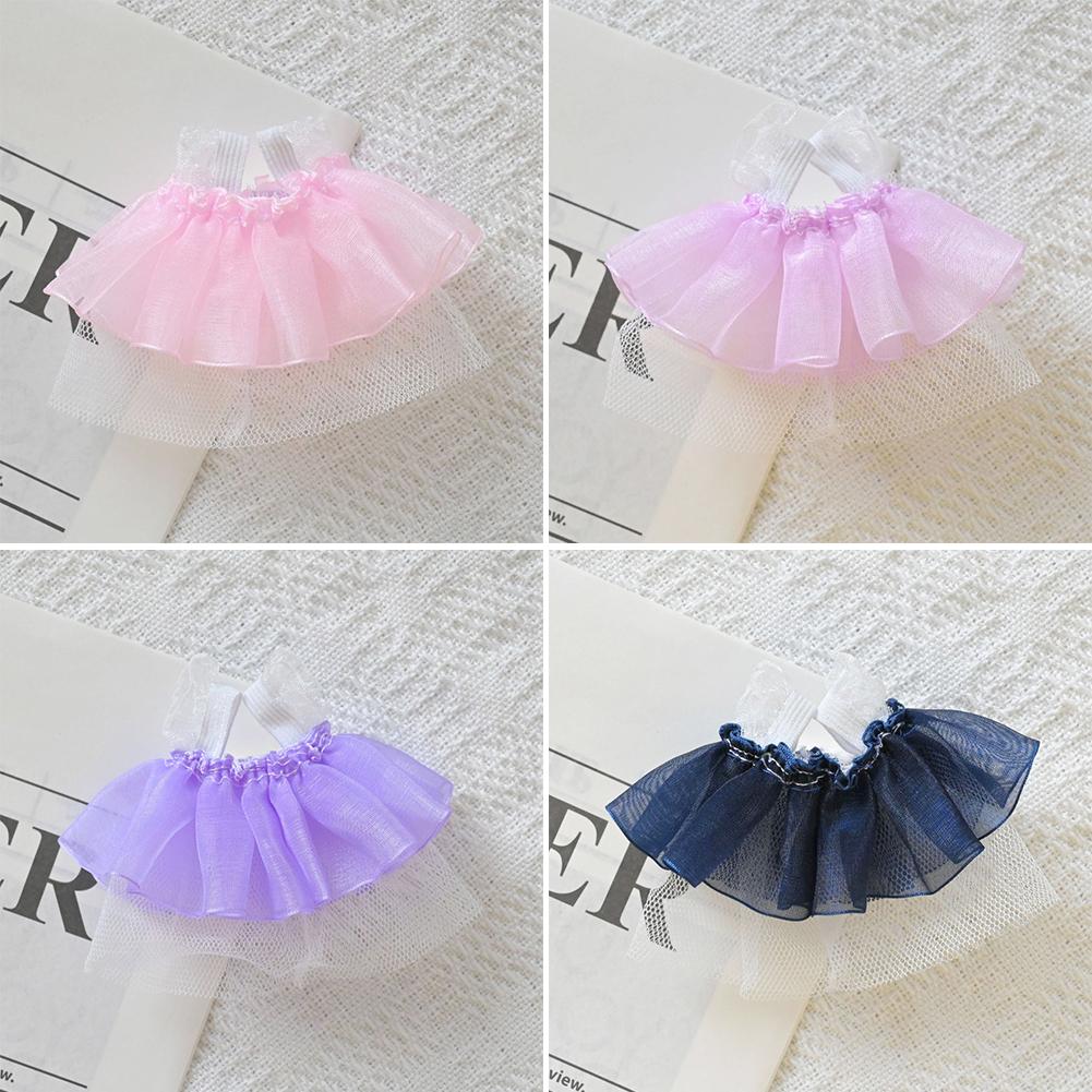 For Headmaster Dog Lace Netting Dress Mini Cute Doll Clothing Plush Toys Accessories Dressing Up Clothes for 13-15cm Doll