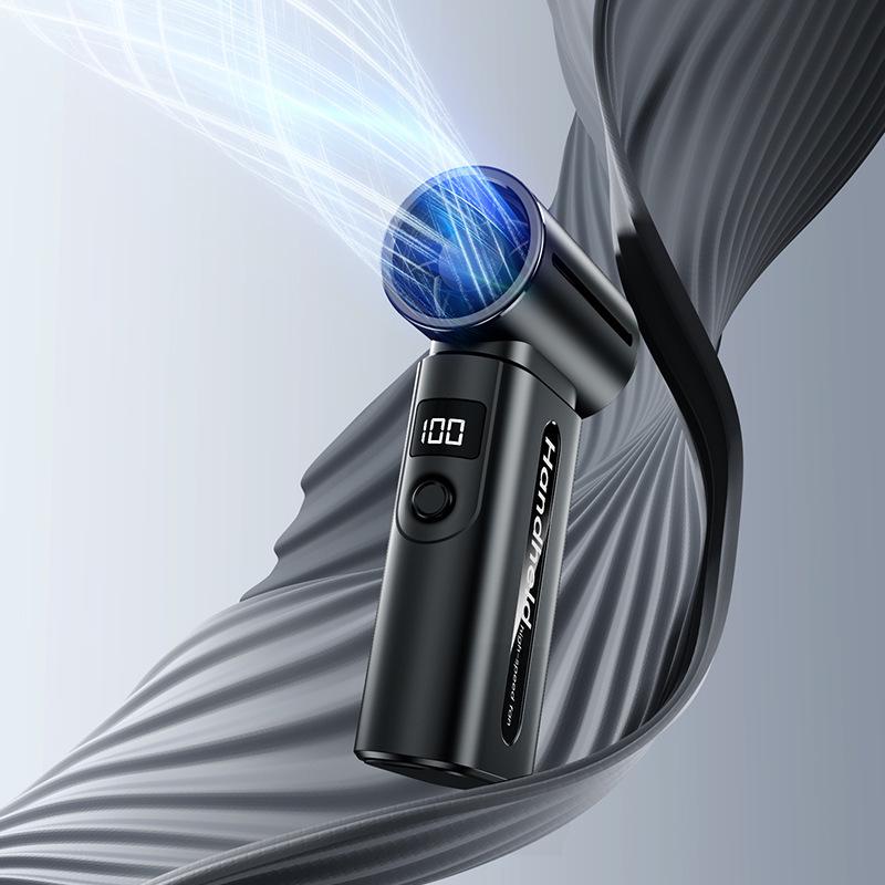 

Portable USB Rechargeable Fan with Digital Display, 100-Speed Stepless Regulation, and High Wind Power for Outdoor Use 36.5*52*122 mm