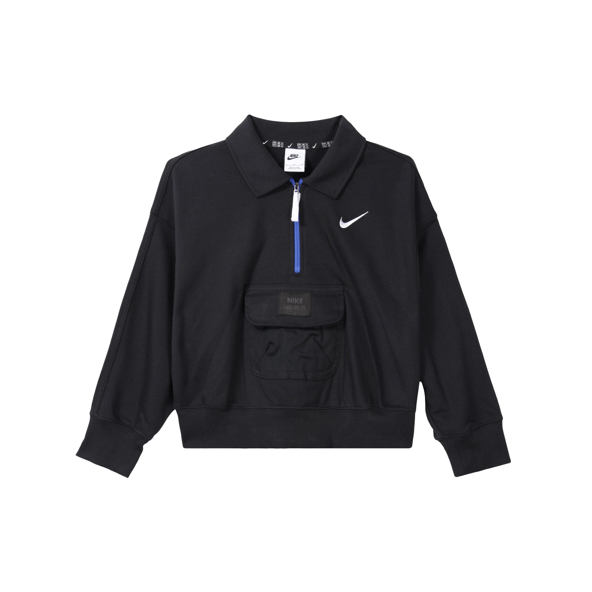 (WMNS) Nike Sportswear City Utility French Terry Polo Jacket Black Women s DV8021-010 M