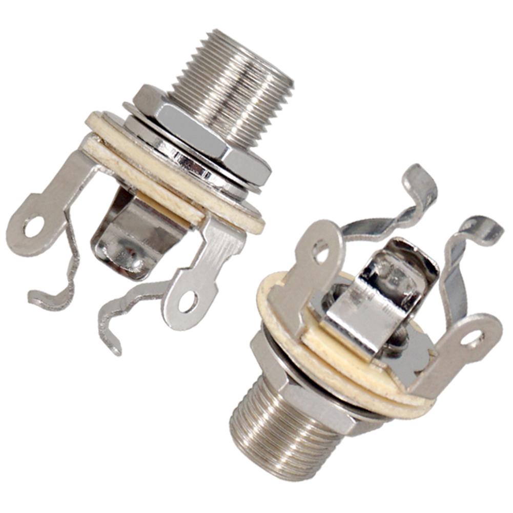 2Pcs 1/4 Inch 6.35Mm Guitar Mono Jack Socket Electric Guitar Mono Jack Mono Output Jack Guitar Accessories
