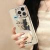 Cute Kitten Pattern With Mirror Phone Case For IPhone 17 Pro Max 16 13 11 15 14 12 Air 16 17 15 Fashion Protective Funda Cover