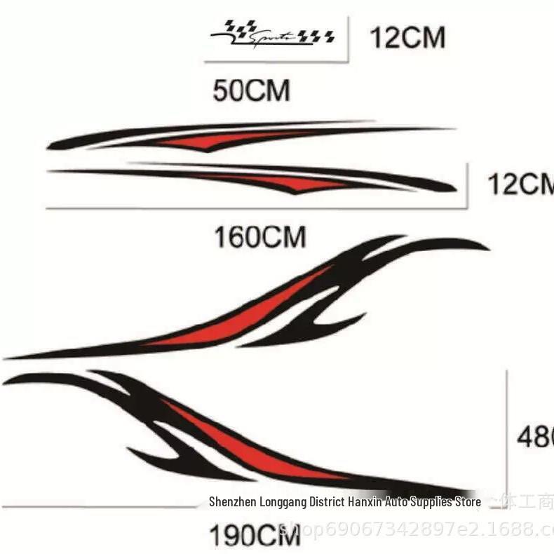 

Nissan Kicks Waterproof Body Side Stripe Decals - Scratch Cover Stickers x132 White with Red