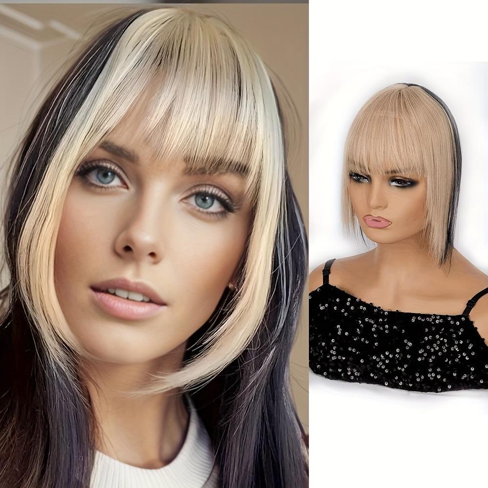 

MISS WIG Синтетическая прямая французская челка на заколке для волос, наращивание волос, красочная челка для женщин, одежда для косплея
