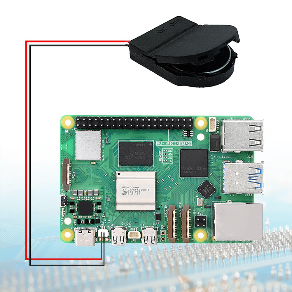Per Raspberry Pi 5 Scatola Batteria RTC Porta Orologio in Tempo Reale con Batteria/senza Batteria Kit Batteria Orologio RTC per RPI 5 Pi5